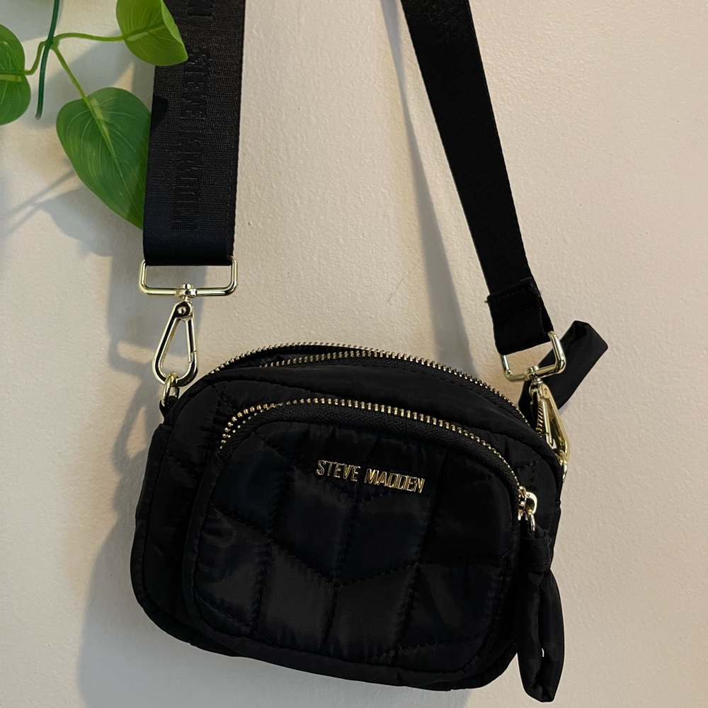 Steve Madden Quilted Camera Crossbody with Front Pocket